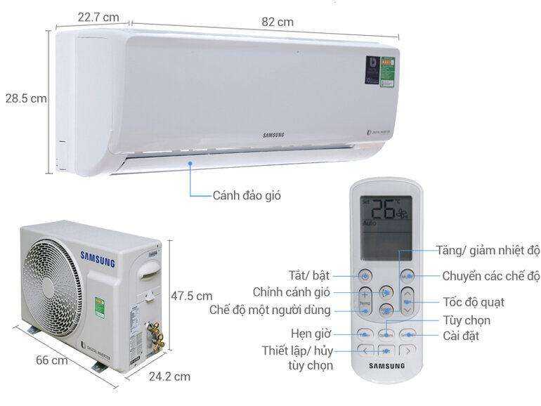 Máy lạnh Samsung inverter 9000 btu ar10mvfhgwknsv
