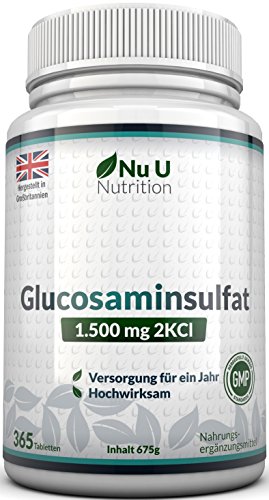 Glucosamin Sulfat 1.500mg 2KCI, 365 Tabletten Glucosamin ...