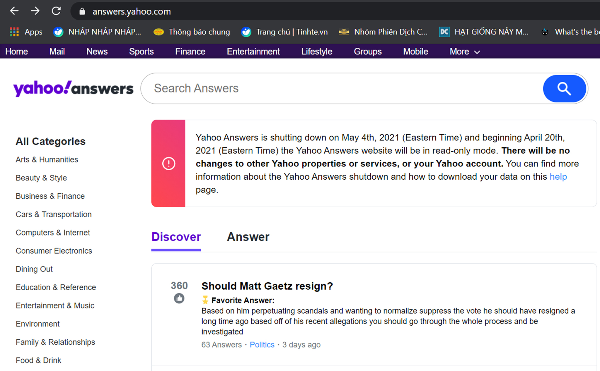 Yahoo! Answers sẽ chính thức đóng cửa vĩnh viễn từ 04/05 ...