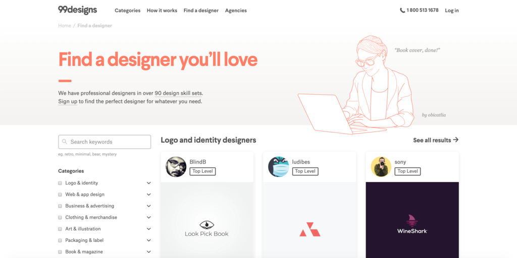 Làm việc design trên 99design để kiếm tiền online