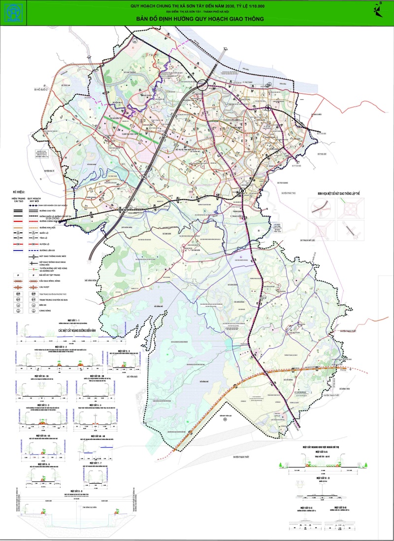 Bản đồ quy hoạch giao thông tại thị xã Sơn Tây