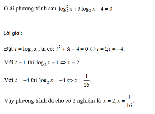 ví dụ bài tập phương trình logarit có lời giải