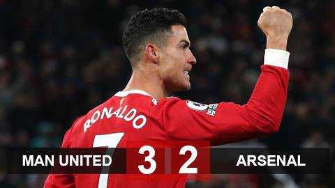 Kết quả MU vs Arsenal: Ronaldo lập cú đúp chào Rangnick